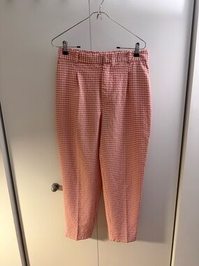 Zara Pink Gingham Tailored Women's Pants